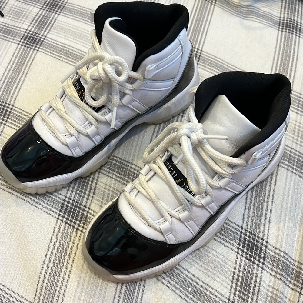 White and Black High-Top JORDANS